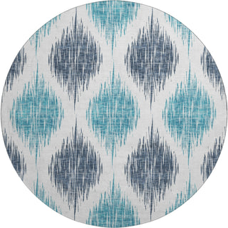 Piper Looms Mayfield Ikat AMF848 Blue Machine Washable Area Rug Round Main Image