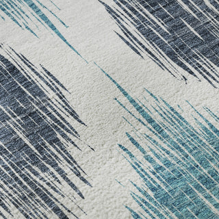 Piper Looms Mayfield Ikat AMF848 Blue Machine Washable Area Rug Swatch Image