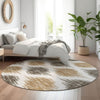 Piper Looms Mayfield Ikat AMF848 Chocolate Machine Washable Area Rug Round Lifestyle Image Feature