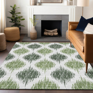 Piper Looms Mayfield Ikat AMF848 Fern Machine Washable Area Rug Lifestyle Image Feature