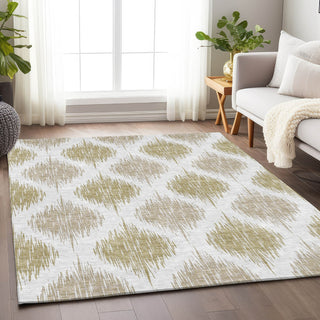 Piper Looms Mayfield Ikat AMF848 Gold Machine Washable Area Rug Lifestyle Image Feature