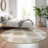 Piper Looms Mayfield Ikat AMF848 Gold Machine Washable Area Rug Round Lifestyle Image Feature