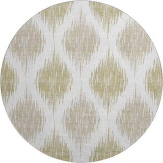 Piper Looms Mayfield Ikat AMF848 Gold Machine Washable Area Rug Round Main Image