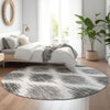 Piper Looms Mayfield Ikat AMF848 Gray Machine Washable Area Rug Round Lifestyle Image Feature