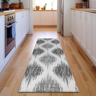 Piper Looms Mayfield Ikat AMF848 Gray Machine Washable Area Rug Runner Lifestyle Image Feature