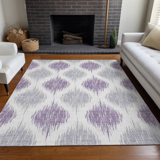 Piper Looms Mayfield Ikat AMF848 Lavender Machine Washable Area Rug Lifestyle Image Feature