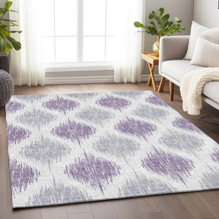 Piper Looms Mayfield Ikat AMF848 Lavender Machine Washable Area Rug Lifestyle Image Feature