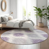 Piper Looms Mayfield Ikat AMF848 Lavender Machine Washable Area Rug Round Lifestyle Image Feature