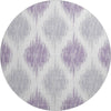 Piper Looms Mayfield Ikat AMF848 Lavender Machine Washable Area Rug Round Main Image