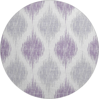 Piper Looms Mayfield Ikat AMF848 Lavender Machine Washable Area Rug Round Main Image