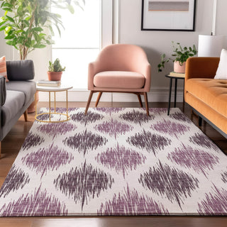 Piper Looms Mayfield Ikat AMF848 Purple Machine Washable Area Rug Lifestyle Image Feature