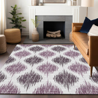 Piper Looms Mayfield Ikat AMF848 Purple Machine Washable Area Rug Lifestyle Image Feature