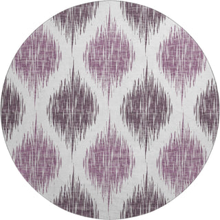 Piper Looms Mayfield Ikat AMF848 Purple Machine Washable Area Rug Round Main Image