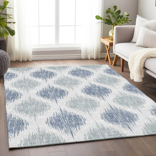 Piper Looms Mayfield Ikat AMF848 Sky Machine Washable Area Rug Lifestyle Image Feature