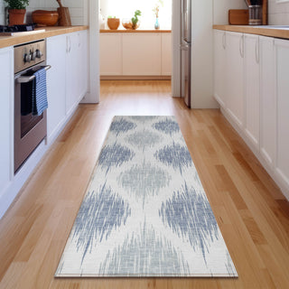 Piper Looms Mayfield Ikat AMF848 Sky Machine Washable Area Rug Runner Lifestyle Image Feature