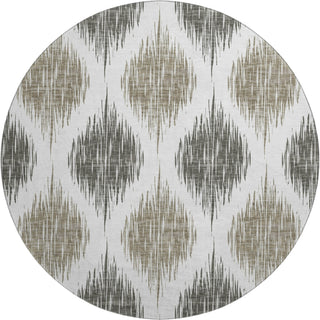 Piper Looms Mayfield Ikat AMF848 Taupe Machine Washable Area Rug Round Main Image