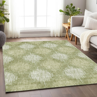 Piper Looms Mayfield Ikat AMF849 Aloe Machine Washable Area Rug Lifestyle Image Feature