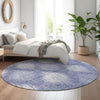 Piper Looms Mayfield Ikat AMF849 Denim Machine Washable Area Rug Round Lifestyle Image Feature