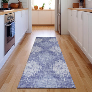 Piper Looms Mayfield Ikat AMF849 Denim Machine Washable Area Rug Runner Lifestyle Image Feature