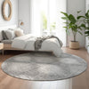 Piper Looms Mayfield Ikat AMF849 Gray Machine Washable Area Rug Round Lifestyle Image Feature
