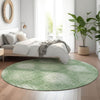 Piper Looms Mayfield Ikat AMF849 Mint Machine Washable Area Rug Round Lifestyle Image Feature