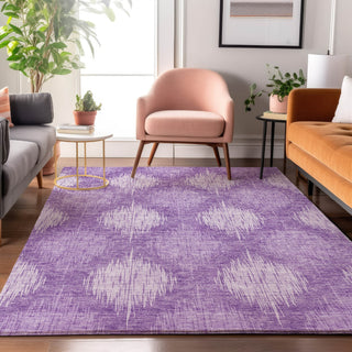 Piper Looms Mayfield Ikat AMF849 Plum Machine Washable Area Rug Lifestyle Image Feature