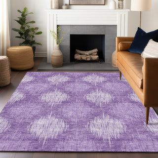 Piper Looms Mayfield Ikat AMF849 Plum Machine Washable Area Rug Lifestyle Image Feature