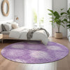 Piper Looms Mayfield Ikat AMF849 Plum Machine Washable Area Rug Round Lifestyle Image Feature