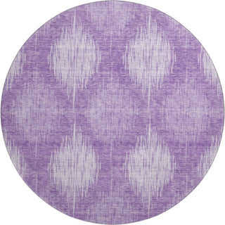 Piper Looms Mayfield Ikat AMF849 Plum Machine Washable Area Rug Round Main Image