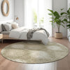 Piper Looms Mayfield Ikat AMF849 Taupe Machine Washable Area Rug Round Lifestyle Image Feature
