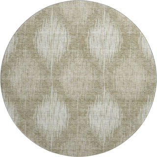 Piper Looms Mayfield Ikat AMF849 Taupe Machine Washable Area Rug Round Main Image