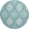 Piper Looms Mayfield Ikat AMF849 Teal Machine Washable Area Rug Round Main Image