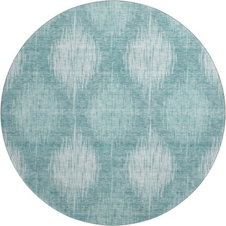 Piper Looms Mayfield Ikat AMF849 Teal Machine Washable Area Rug Round Main Image