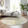 Piper Looms Mayfield Stripes AMF850 Gold Machine Washable Area Rug Round Lifestyle Image Feature