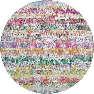 Piper Looms Mayfield Stripes AMF850 Green Machine Washable Area Rug Round Main Image