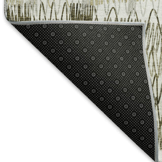 Piper Looms Mayfield Stripes AMF850 Taupe Machine Washable Area Rug Backing Image