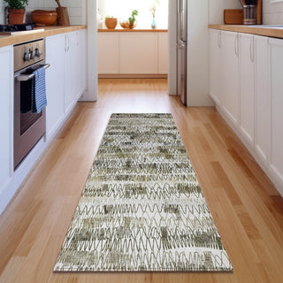 Piper Looms Mayfield Stripes AMF850 Taupe Machine Washable Area Rug Runner Lifestyle Image Feature