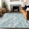 Piper Looms Mayfield Geometric AMF851 Aqua Machine Washable Area Rug Lifestyle Image Feature