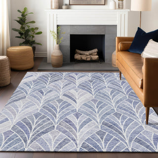 Piper Looms Mayfield Geometric AMF851 Denim Machine Washable Area Rug Lifestyle Image Feature