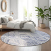 Piper Looms Mayfield Geometric AMF851 Denim Machine Washable Area Rug Round Lifestyle Image Feature