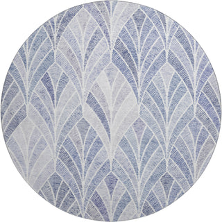 Piper Looms Mayfield Geometric AMF851 Denim Machine Washable Area Rug Round Main Image