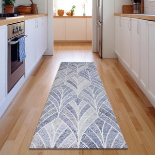 Piper Looms Mayfield Geometric AMF851 Denim Machine Washable Area Rug Runner Lifestyle Image Feature