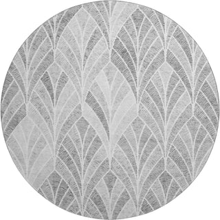 Piper Looms Mayfield Geometric AMF851 Gray Machine Washable Area Rug Round Main Image