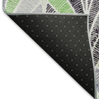 Piper Looms Mayfield Geometric AMF851 Green Machine Washable Area Rug Backing Image
