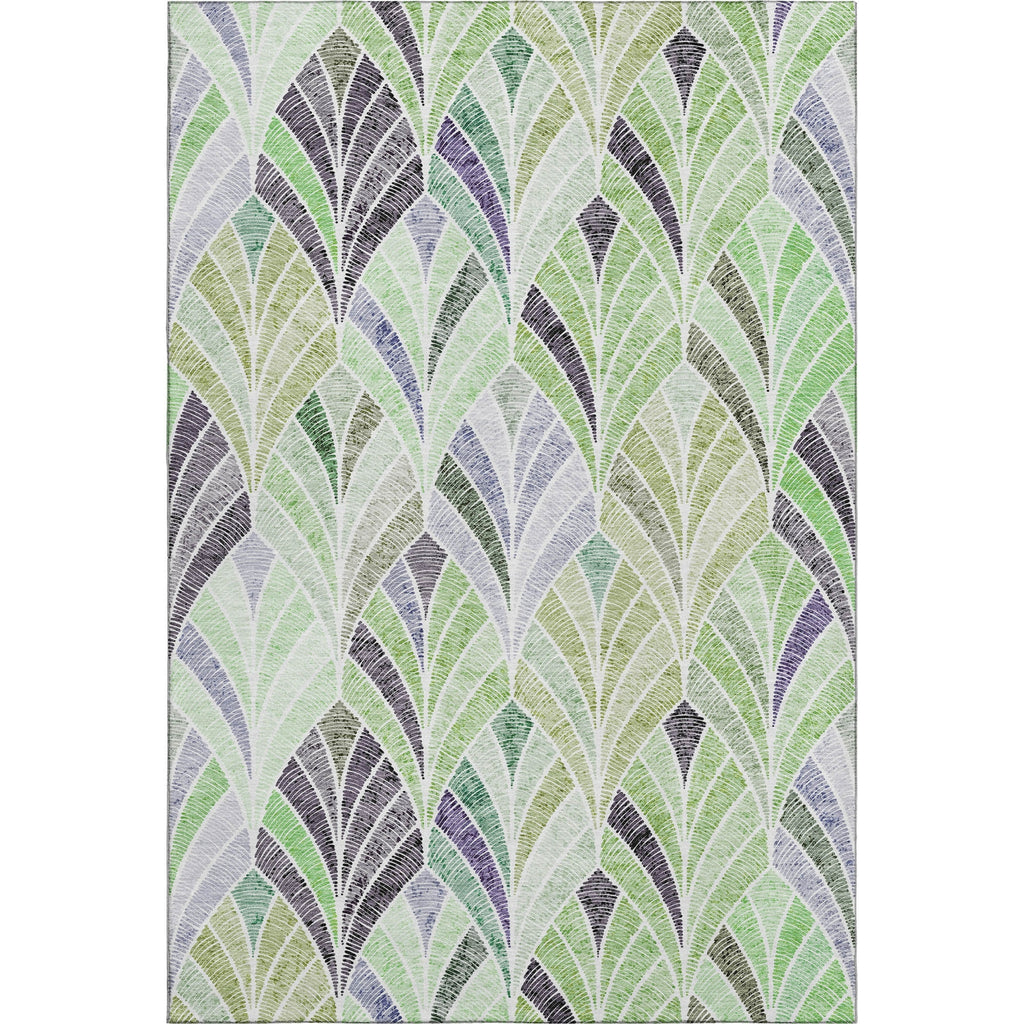 Piper Looms Mayfield Geometric AMF851 Green Machine Washable Area Rug main image