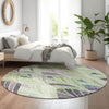 Piper Looms Mayfield Geometric AMF851 Green Machine Washable Area Rug Round Lifestyle Image Feature