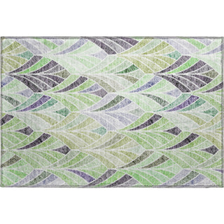 Piper Looms Mayfield Geometric AMF851 Green Machine Washable Area Rug Scatter Main Image