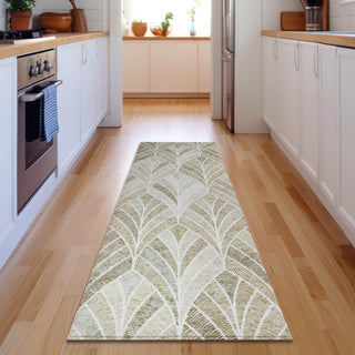 Piper Looms Mayfield Geometric AMF851 Khaki Machine Washable Area Rug Runner Lifestyle Image Feature