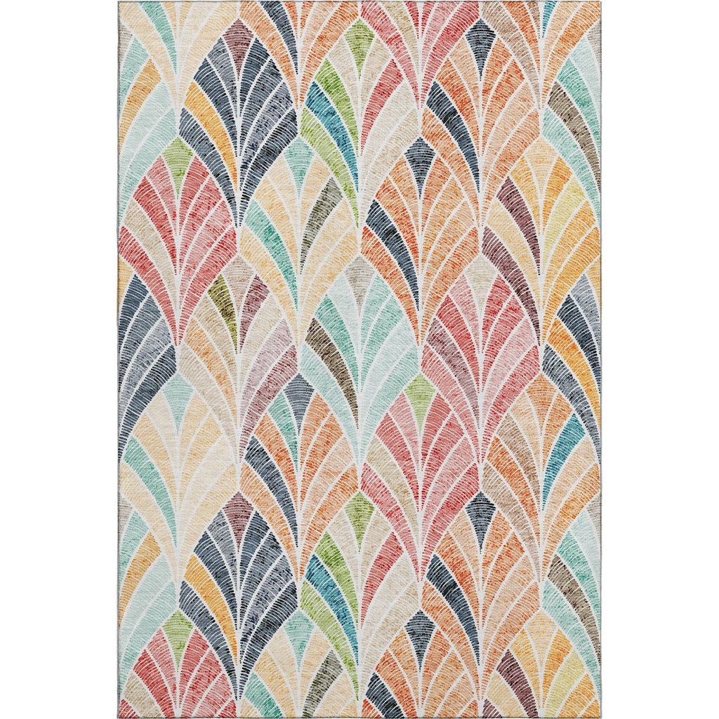 Piper Looms Mayfield Geometric AMF851 Orange Machine Washable Area Rug main image