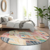 Piper Looms Mayfield Geometric AMF851 Orange Machine Washable Area Rug Round Lifestyle Image Feature